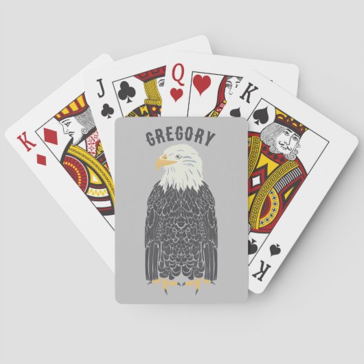 Jeu De Cartes Illustration personnalisée de l'aigle à tête debou (dos)