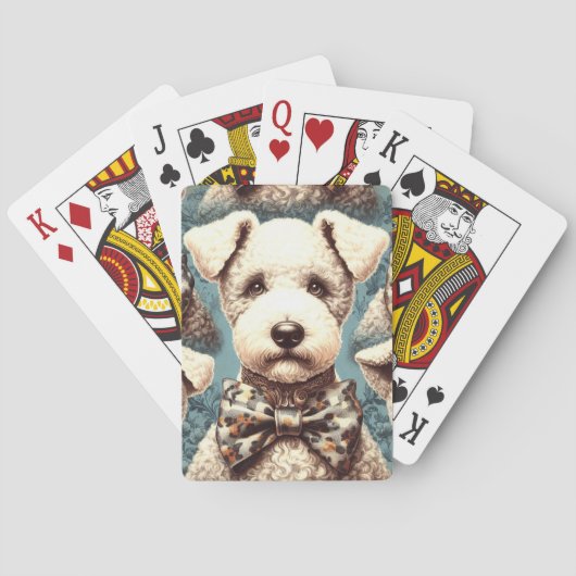 Jeu De Cartes Illustration Retro Bedlington Terrier (dos)