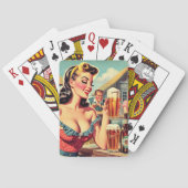 Jeu De Cartes Illustration Retro Beer Girl (dos)