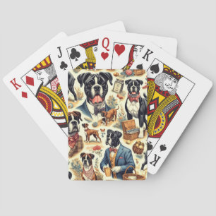 Jeu De Cartes Illustration Retro Boxer Dog