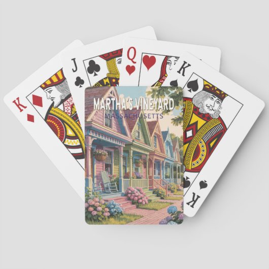 Jeu De Cartes Illustration Rétro de Martha's Vineyard Massachuse (dos)