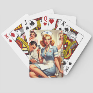 Jeu De Cartes Illustration Retro Nurse