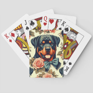 Jeu De Cartes Illustration Retro Rottweiler