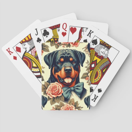 Jeu De Cartes Illustration Retro Rottweiler (dos)