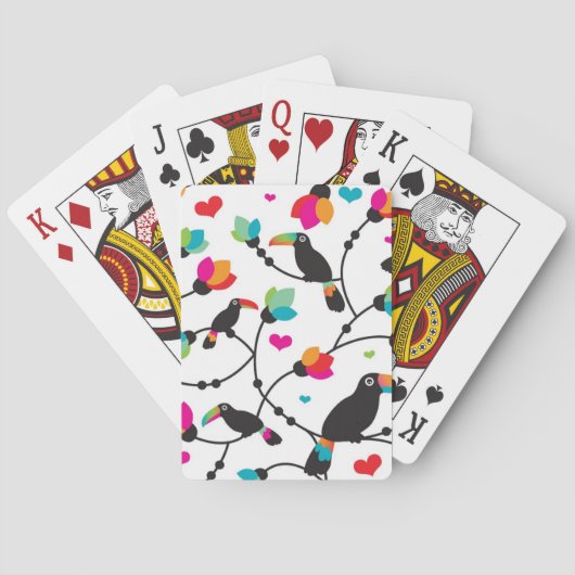 Jeu De Cartes illustration tropicale d'oiseau mignon de toucan (dos)