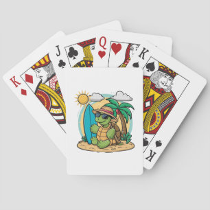 Jeu De Cartes Illustration vectorielle d'une tortue verte