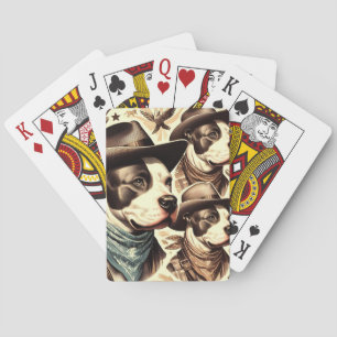 Jeu De Cartes Illustration vintage American Pit Bull Terrier