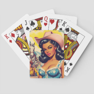 Jeu De Cartes Illustration vintage Country Girl