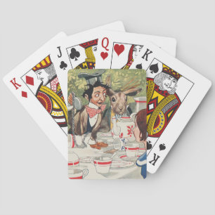 Jeu De Cartes Illustration vintage d'Alice à la fête de thé du C