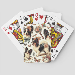 Jeu De Cartes Illustration Vintage de chien Papillon
