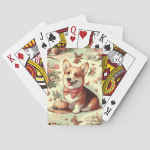 Jeu De Cartes Illustration vintage de Corgi Cardigan gallois