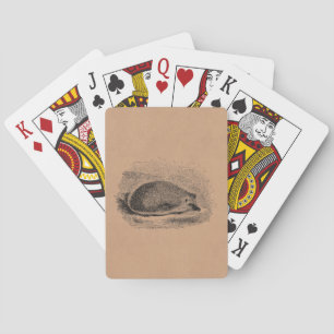Jeu De Cartes Illustration vintage de hérissons de 1800s de