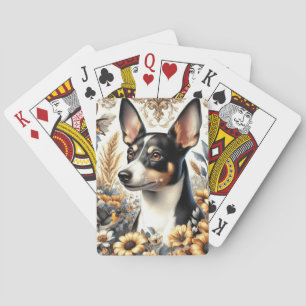 Jeu De Cartes Illustration vintage Rat Terrier