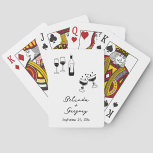 Jeu De Cartes Illustrations noir dessinées à la main Mariage