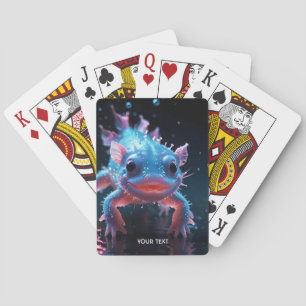 Jeu De Cartes Imaginaire bleu mignon Axolotl souriant