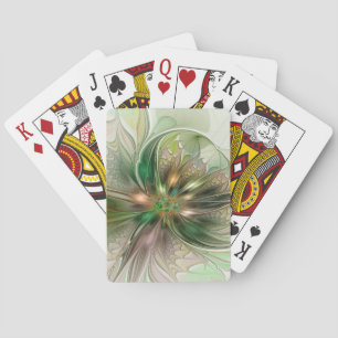 Jeu De Cartes Imaginaire coloré Moderne Fleur Fractale Abstraite