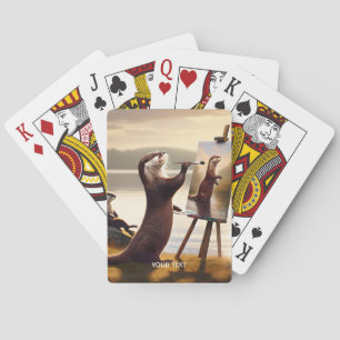 Jeu De Cartes Imaginaire Cute Otter Peinture Portrait
