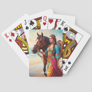 Jeu De Cartes Imaginaire Cute Vivid Girl Horse Sea