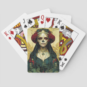 Jeu De Cartes Imaginaire foncé Gothique Skull Femme