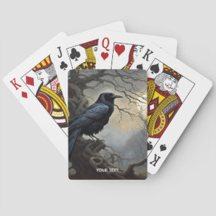 Jeu De Cartes Imaginaire joli Crow Arbre foncé