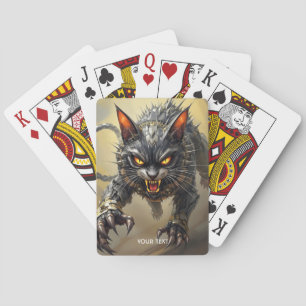 Jeu De Cartes Imaginaire mignon Cyborg Chat en colère