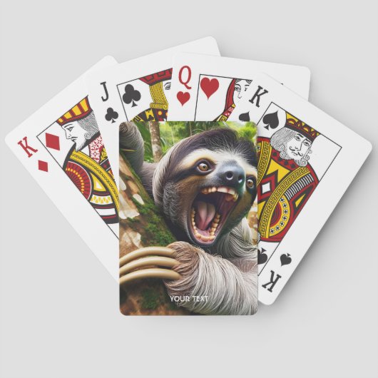 Jeu De Cartes Imaginaire mignon Sloth très en colère (dos)