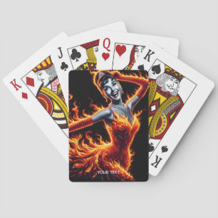 Jeu De Cartes Imaginaire Mignonne fille robe feu
