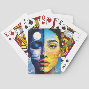 Jeu De Cartes Imaginaire Mignonne Jour Nuit Visage