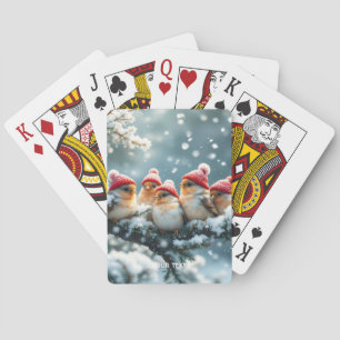 Jeu De Cartes Imaginaire Mignons Oiseaux Casquette Neige