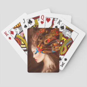 Jeu De Cartes Imaginaire Portrait belle femme papillon.