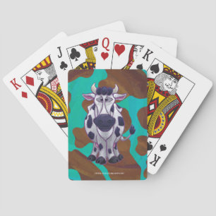 Jeu De Cartes Impression Brown et Turquoise de vache