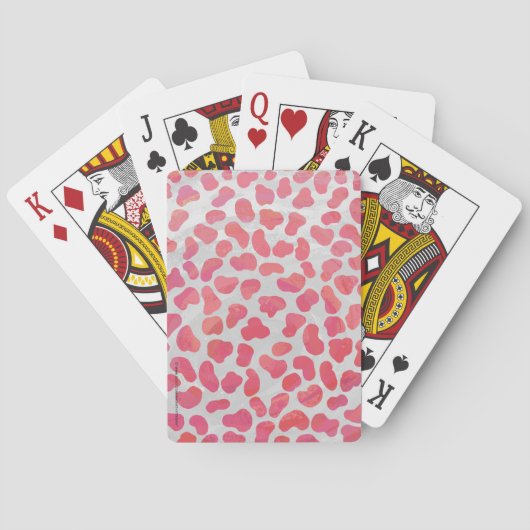 Jeu De Cartes Impression dalmate rose et blanc (dos)