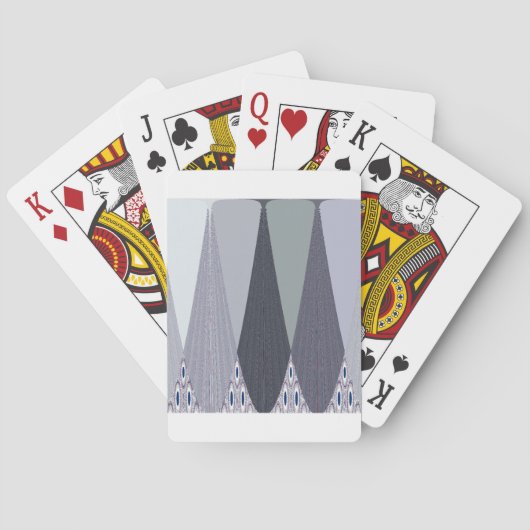Jeu De Cartes Impression d'art à points chevron gris cendré (dos)