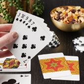 Jeu De Cartes Impression d'art mandala rouge or vert (In Situ)