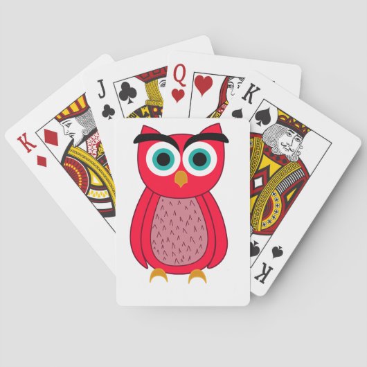 Jeu De Cartes Impression de photo de hibou (dos)