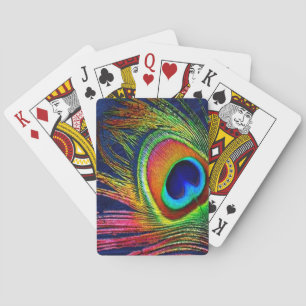Jeu De Cartes Impression de plume de paon colorée