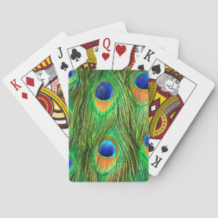 Jeu De Cartes Impression de plumes de paon colorées