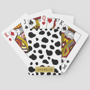 Jeu De Cartes Impression De Vache, Spots De Vache, Noir Et Blanc
