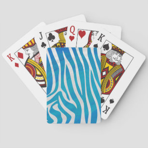 Jeu De Cartes Impression en bleu et blanc Zebra