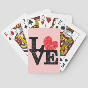 Jeu De Cartes Impression florale au carré d'amour
