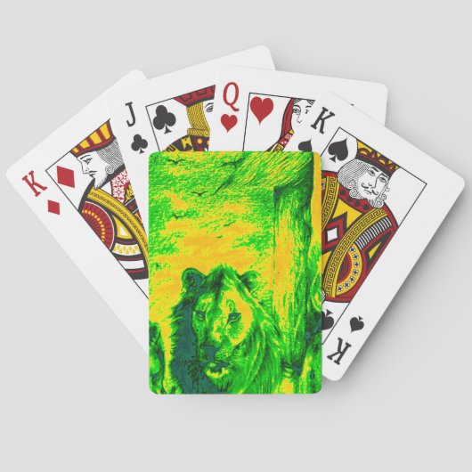 Jeu De Cartes Impression Fluorante Lion Art Vision Night (dos)