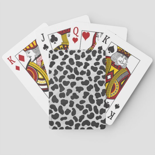 Jeu De Cartes Impression noir et blanc de dalmatien (dos)