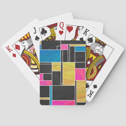 Jeu De Cartes Impression noir rose bleu monochrome (dos)