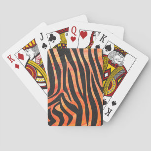 Jeu De Cartes Impression noire et orange Zebra