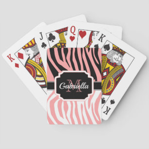 Jeu De Cartes Impression Zèbre rose