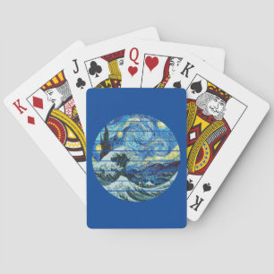 JEU DE CARTES IMPRESSIONISME NUIT ÉTOILÉE VAGUE DE KANAGAWA ART