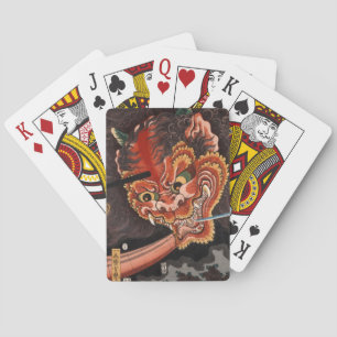 Jeu De Cartes Imprimé Monster Japonais Oni King Woodblock