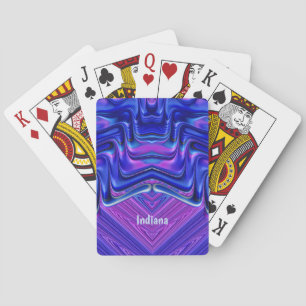 Jeu De Cartes INDIANA ~ Motif de conception fractale bleu violet