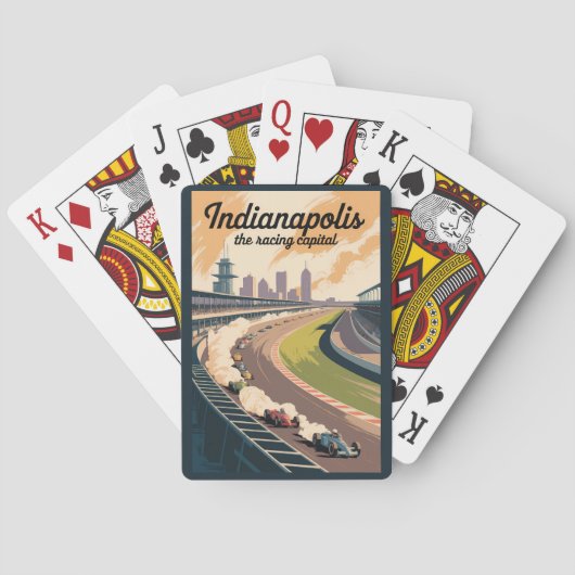 Jeu De Cartes Indianapolis Illustration Travel Art Vintage (dos)