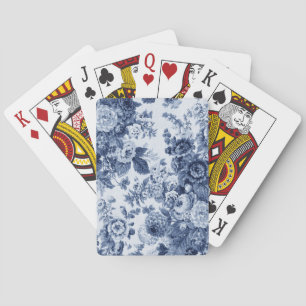 Jeu De Cartes Indigo Blue Vintage Tissu en toile florale No.3